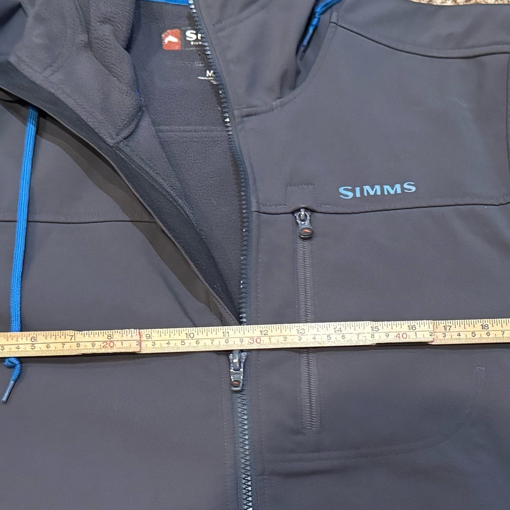 Simms Slate Gray Softshell Hooded Jacket Blue Acc… - image 7